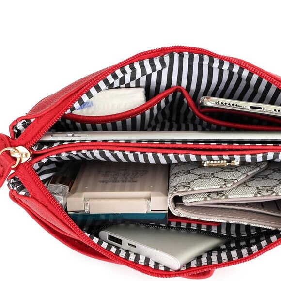 Women's Lightweight Multi Compartment Wristlet Clutch Wallet Crossbody Bag - Picture 5 of 5